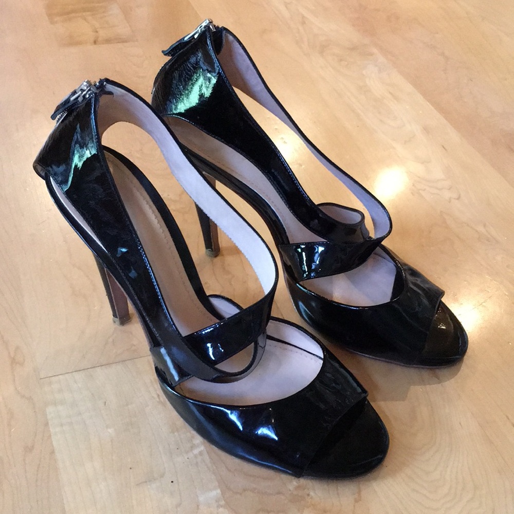 THEORY | Black Patent Leather Stiletto Pumps